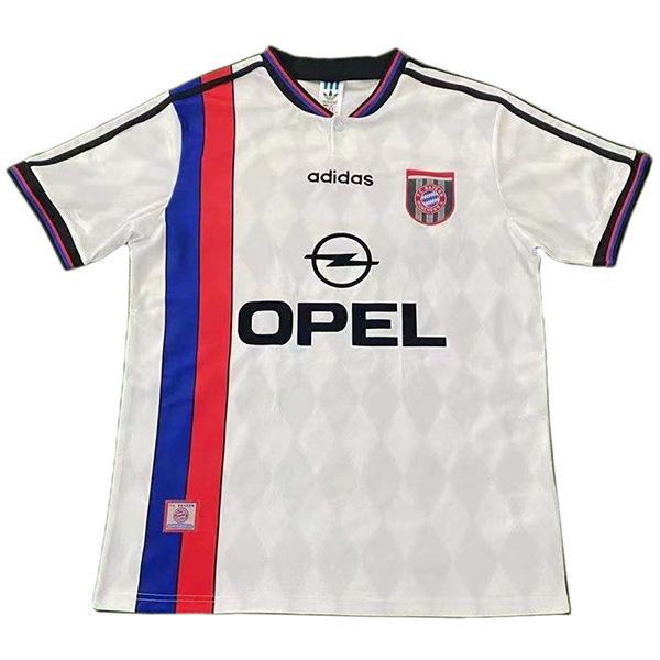 Bayern munich away retro vintage soccer jersey match men's second sportswear football white shirt 1995-1996