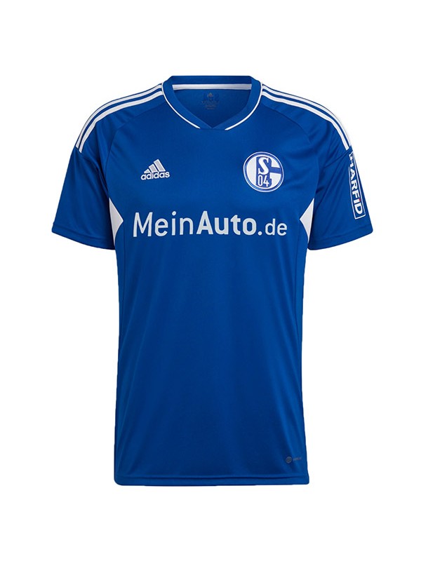 Schalke 04 home jersey soccer uniform men's first football kit top sports shirt 2022-2023