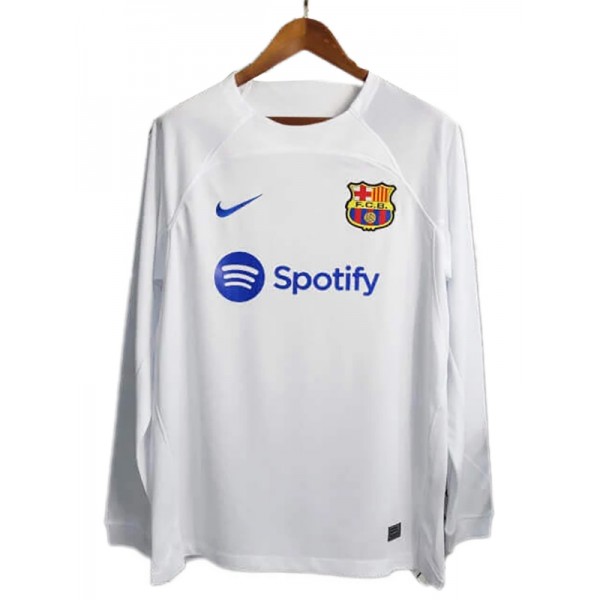 Barcelona away long sleeve jersey soccer uniform men's second sportswear football kit top shirt 2023-2024