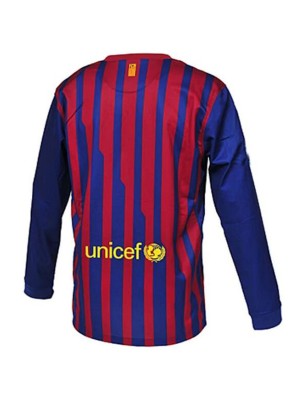 Barcelona home long sleeve retro jersey soccer uniform men's first football tops shirt 2011-2012