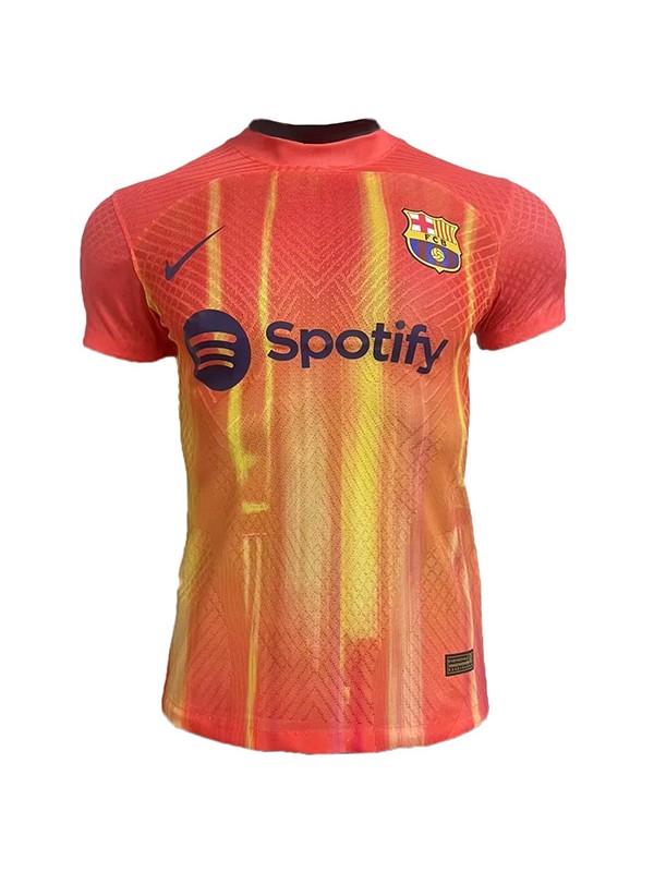 Barcelona special player version jersey soccer uniform men's sports football kit orange top shirt 2023-2024