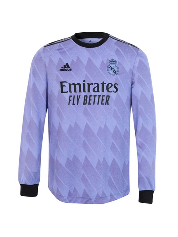 Real madrid away long sleeve jersey soccer uniform men's second sports football kit tops shirt 2022-2023