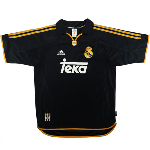 Real madrid away retro jersey soccer uniform men's second football top shirt 1999-2001