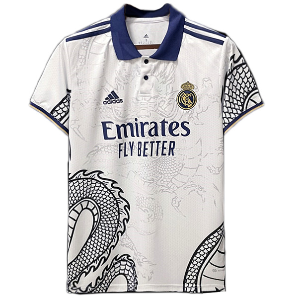 Real madrid dragon jersey special soccer uniform men's football kit white sports top shirt 2022-2023