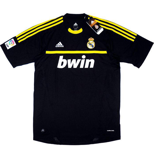 Real madrid goalkeeper black jersey retro soccer uniform men's football kit top shirt 2011-2012