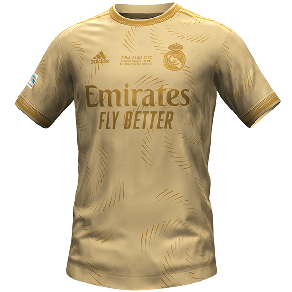 Real madrid gold jersey soccer uniform men's yellow football kit tops sport shirt 2023-2024