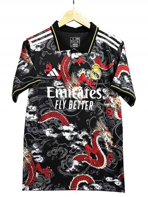 Real madrid special edition jersey black dragon soccer uniform men's football kit tops sport shirt 2024-2025