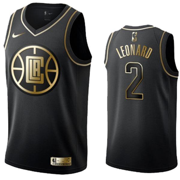 2019 All Star Game Los Angeles Clippers 2 Kawhi Leonard Black Golden Basketball Edition Jersey