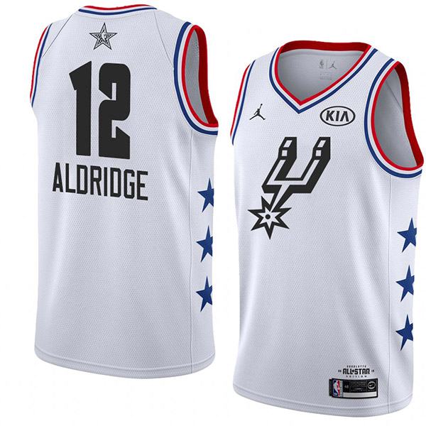 2019 All Star Game Men's Spurs 12 Aldridge Jordan Brand White NBA Swingman Jersey