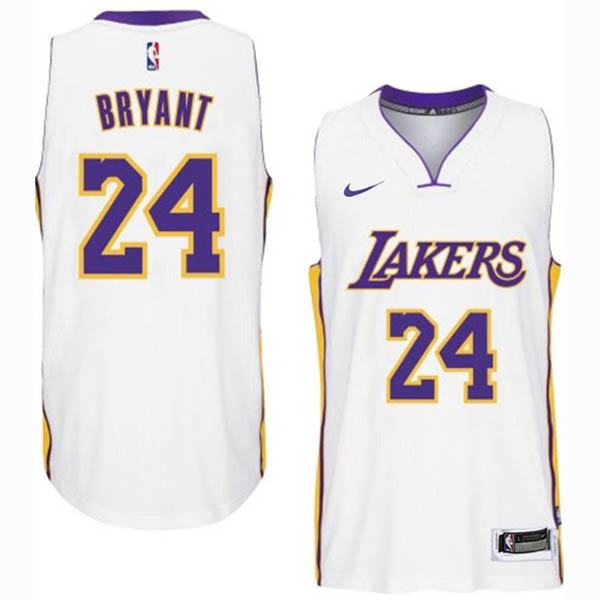 Lakers 24 Kobe Bryant 2015 White Jersey 2017/2018