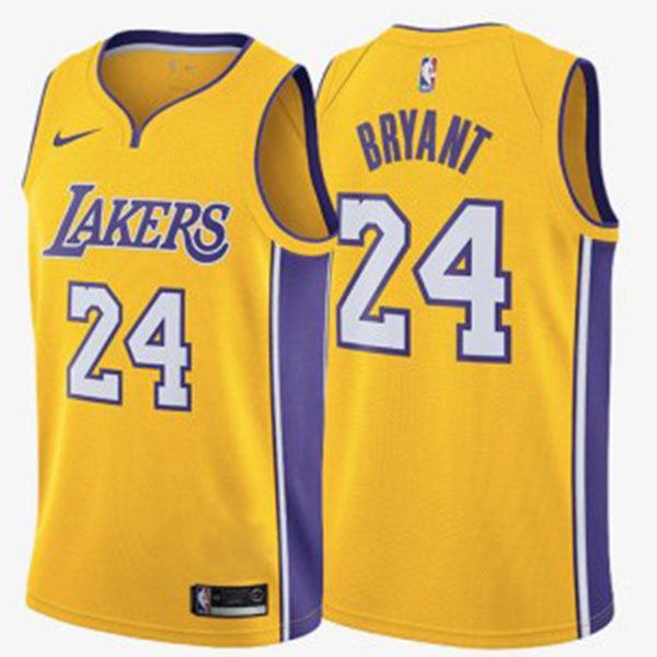 Lakers 24 Kobe Bryant Retirement Yellow Jersey 2017/2018