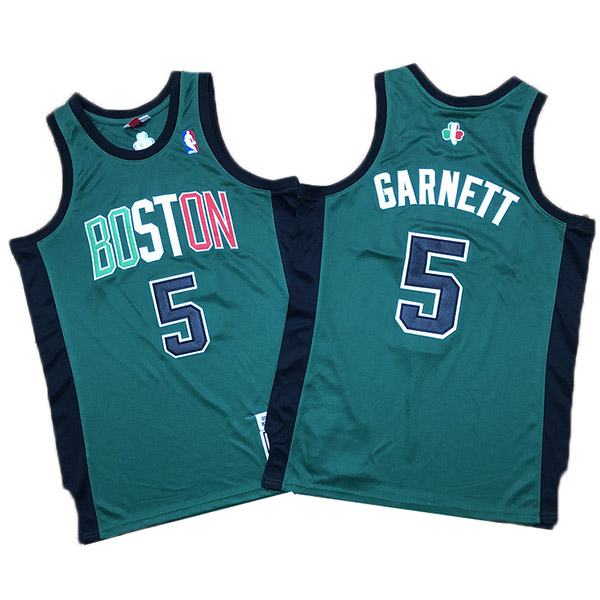 Boston Celtics Garnett 5 retro nba basketball swingman jersey green edition  shirt