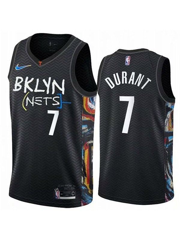 Kevin Durant #7 Brooklyn Nets Basketball  Maillots Jersey Édition Ville Noir 