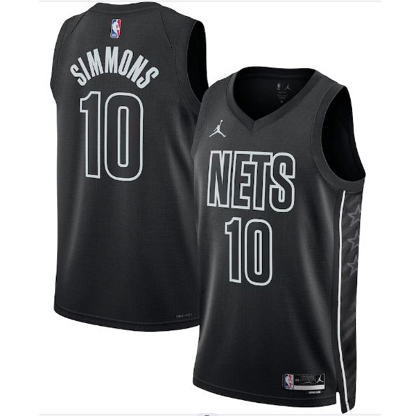 Brooklyn Nets city jersey basketball 10# Ben Simmons uniform swingman limited edition kit all black shirt 2022-2023