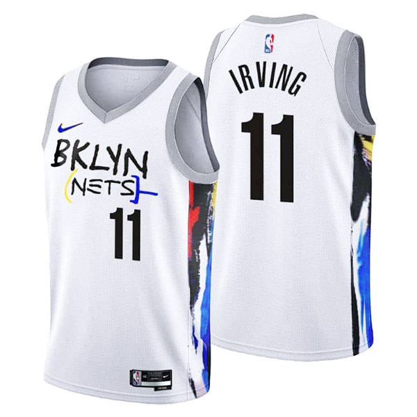 Brooklyn Nets city jersey basketball 11# Kyrie Irving uniform swingman limited edition kit white shirt 2022-2023