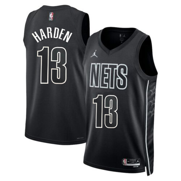 Brooklyn Nets city jersey basketball 13# James Harden uniform swingman limited edition kit all black shirt 2022-2023