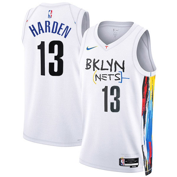 Brooklyn Nets city jersey basketball 13# James Harden uniform swingman limited edition kit white shirt 2022-2023