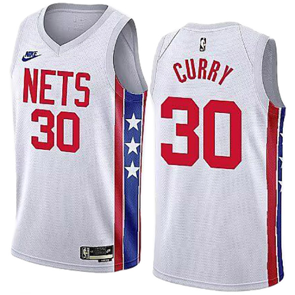 Brooklyn Nets city jersey basketball #30 Stephen Curry uniform swingman limited edition kit white shirt 2023