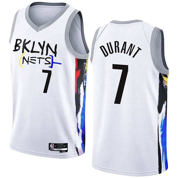 Brooklyn Nets city jersey basketball 7# Kevin Durant uniform swingman limited edition kit white shirt 2022-2023