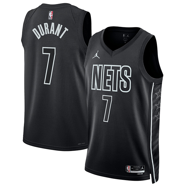 Brooklyn Nets city jersey jordan basketball 7# Kevin Durant uniform swingman limited edition kit all black shirt 2022-2023