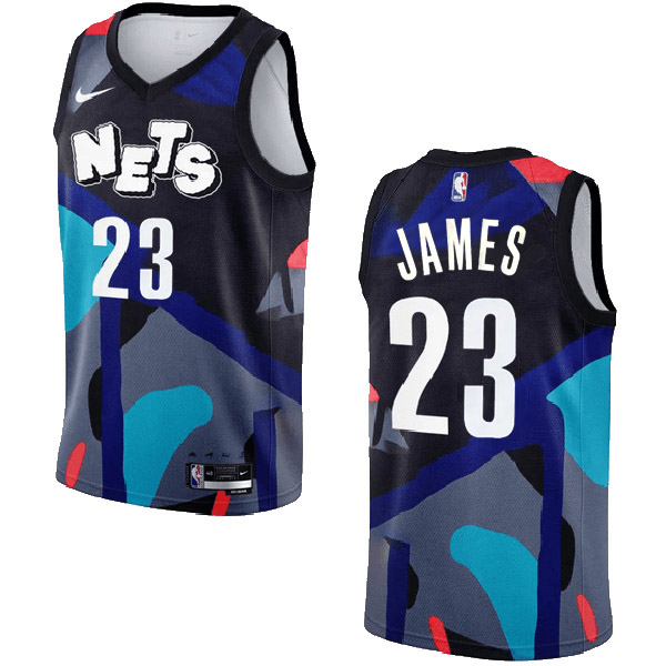 Brooklyn Nets jersey city edition James 23 black uniform men's basketball shirt swingman vest 2023-2024