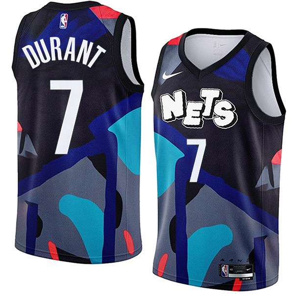 Brooklyn Nets jersey city edition Kevin Durant KAWS 7 black uniform men's basketball shirt swingman vest 2023-2024