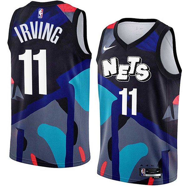 Brooklyn Nets jersey city edition Kyrie Irving KAWS 11 black uniform men's basketball shirt swingman vest 2023-2024