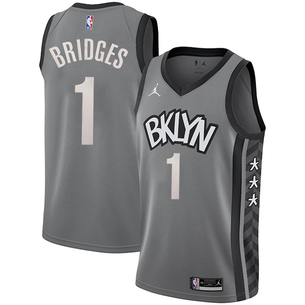 Brooklyn Nets jordan 1# Bridges gray jersey basketball star uniform swingman limited edition kit city shirt 2022-2023