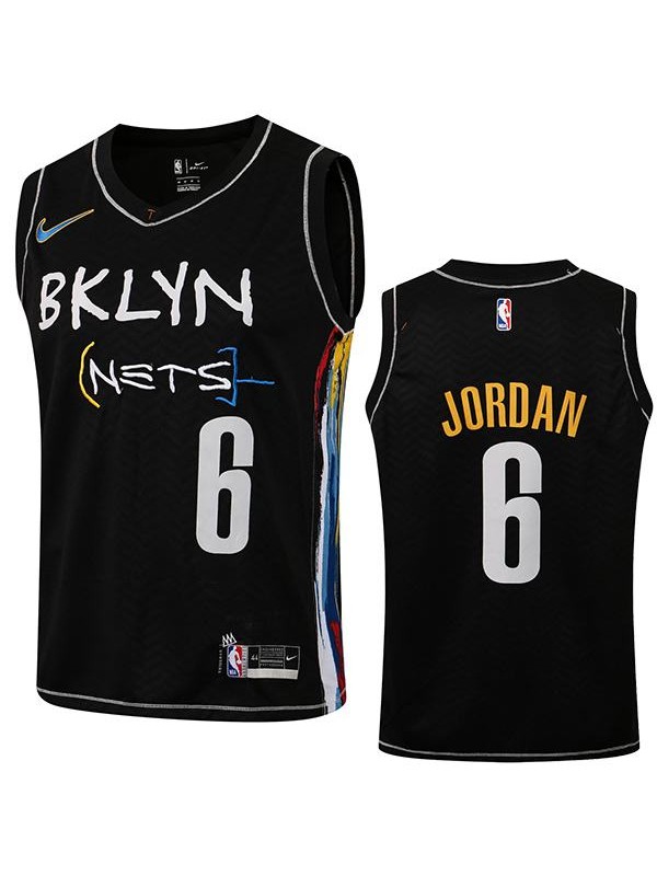 Brooklyn Nets Jordan 6 men's nba v-neck basketball swingman jersey