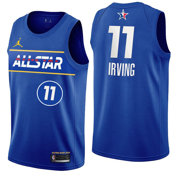 Brooklyn nets kyrie irving 2021 nba all star game eastern confernce jersey men's basketball blue vest