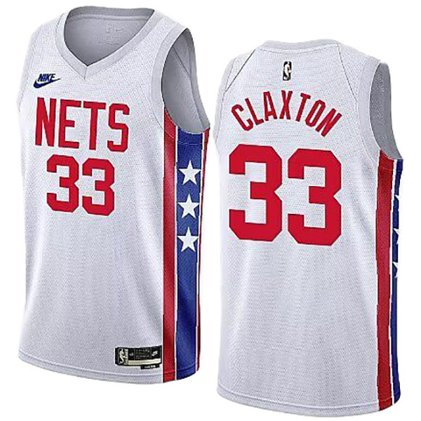 Brooklyn Nets Nicolas Claxton jersey classic city 33 basketball uniform swingman limited edition white shirt 2023