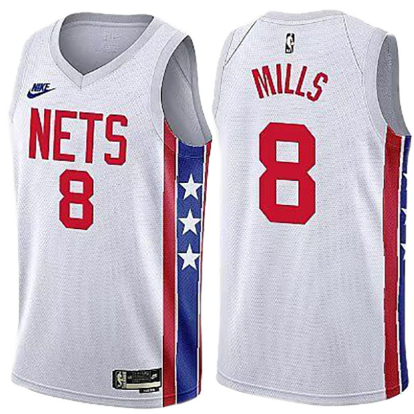 Brooklyn Nets Patty Mills jersey classic city 8 basketball uniform swingman limited edition white shirt 2023