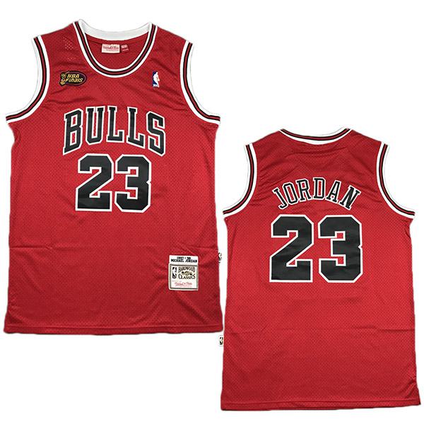 Bulls Michael Jordan 23 basketball retro jersey fans version finals swingman vest red 1998