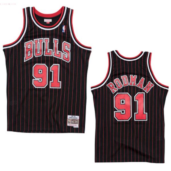 Bulls Mitchell x Ness Rodman 91 basketball jersey swingman vest black