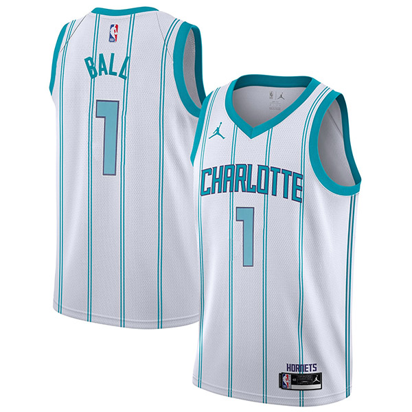 Charlotte Hornets 1 LaMelo Ball jersey 75th city basketball uniform swingman limited edition kit white shirt 2022