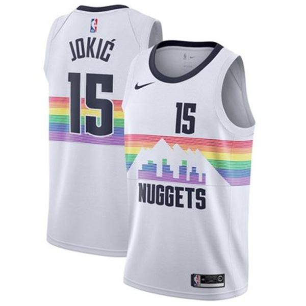 Denver Nuggets Jokic 15 nba basketball swingman jersey white edition