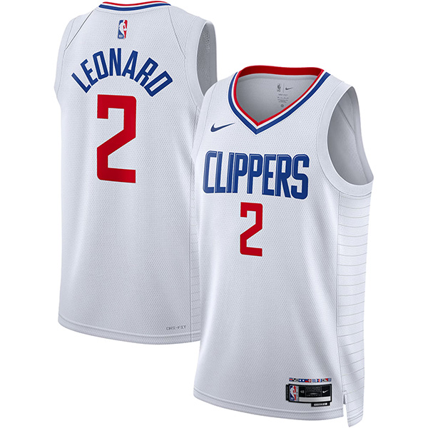 La Clippers Kawhi Leonard jersey men's white 2 swingman edition uniform basketball shirt 2023