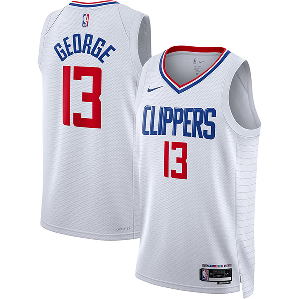 La Clippers Paul George jersey men's 13 white city swingman edition jersey basketball shirt 2023