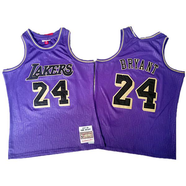Retro Kobe Bryant #24 Los Angeles Lakers Basketball Jersey Stitched Purple 