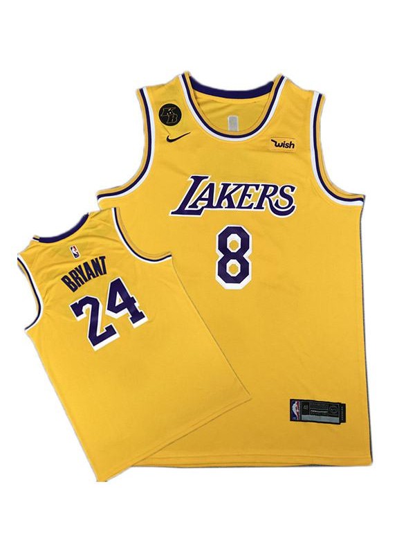 Los Angeles Lakers Kobe Bryant 24 Yellow Basketball Jersey NBA 8 ...