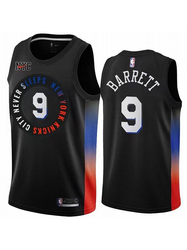 Mens Student Sportswear Jerseys Real Gifts Mens Sports t-Shirts New York Knicks RJ Barrett 9 Jersey Mens Basketball Jersey 