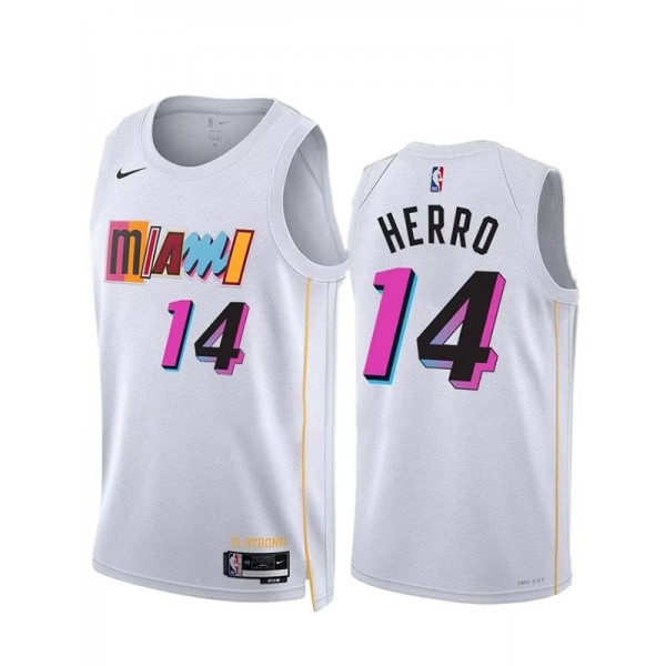 Miami Heat Tyler Herro jersey men's city 14 basketball uniform white swingman limited edition shirt 2023