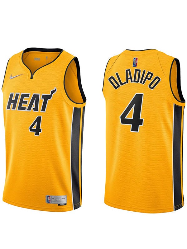 Miami Heat Victor Oladipo 4 wine swingman jersey men's basketball edition  limited vest yellow 2021
