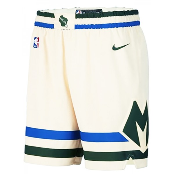 Milwaukee Bucks city edition jersey men's white icon swingman basketball shorts kit