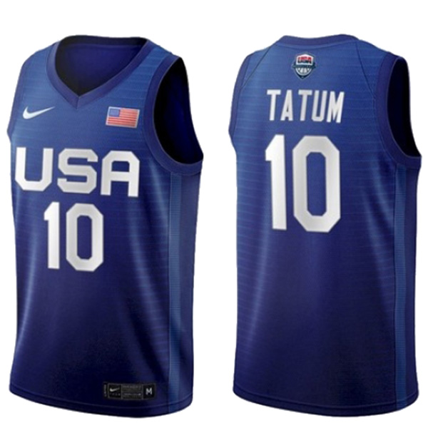 USA Team Jayson Tatum 10 away basketball jersey men's statement limited 2021 tokyo olympic vest blue