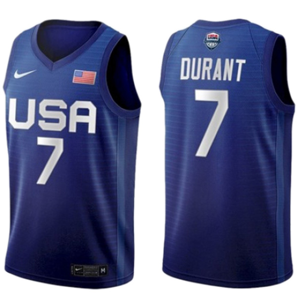 USA Team Kevin Durant 7 away basketball jersey men's statement limited 2021 tokyo olympic vest blue
