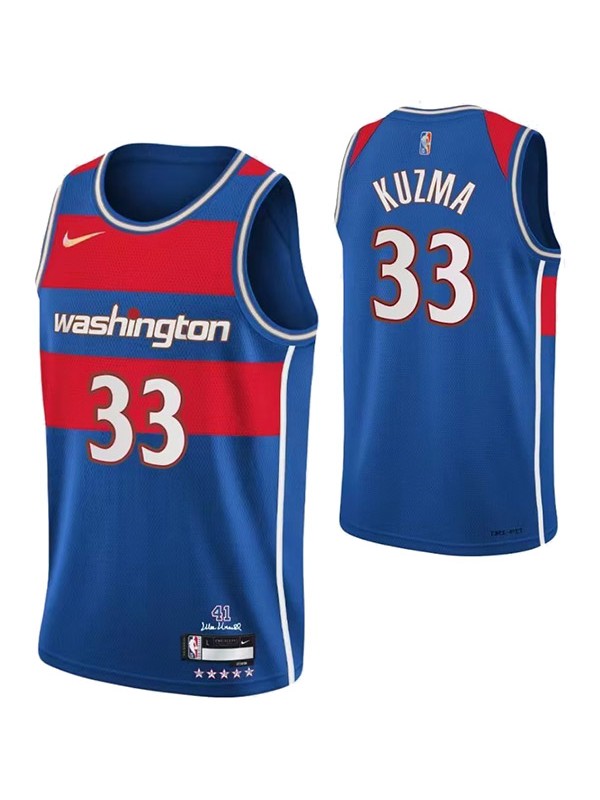 2022 Season Washington Wizards Kuzma #33 Talent City Edition Blue Red NBA  Jersey - Kitsociety