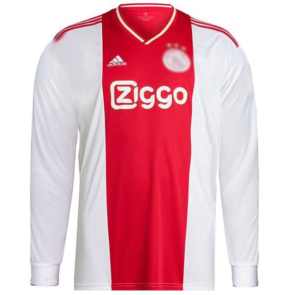 Ajax home long sleeve jersey soccer uniform men's first sports kit football tops shirt 2022-2023