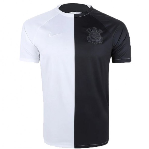 Corinthians pre-match training jersey soccer uniform men's black white football tops sport shirt 2023-2024