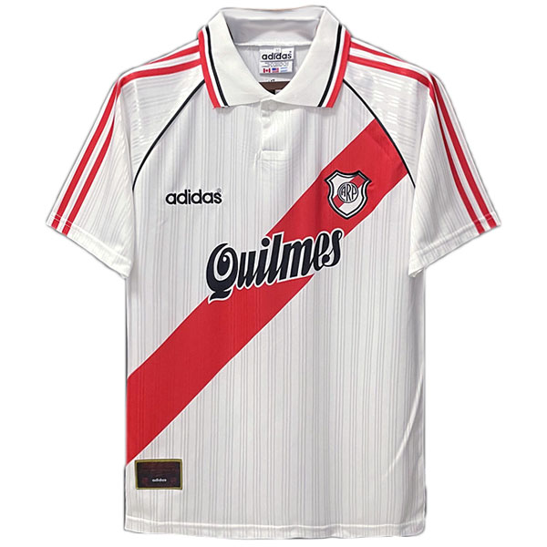 River plate home retro jersey soccer uniform men's first football tops shirt 1996-1997
